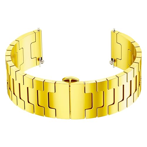 Image of ACM Watch Strap 20mm compatible with Compaq Q Watch Smartwatch | Metal Stainless Steel Belt Luxury Band