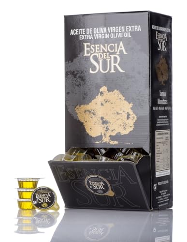 ESENCIA DEL SUR Picual |Estuche de 100 Monodosis de Aceite de Oliva Virgen Extra Picual - 100 x 20 ml.