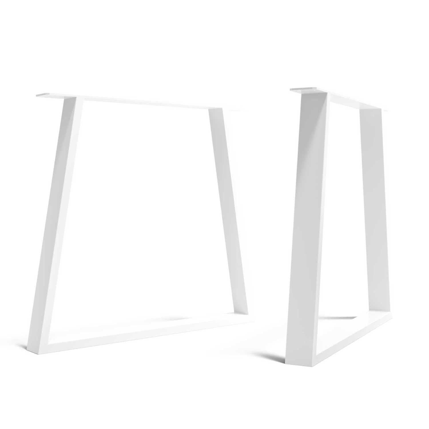 The Hairpin Leg Co. [HLC 2 x Industrial Trapezium Table Legs - Surface Conditioned Steel, Precision Laser Cut, TIG Welded with Free Screws, Build Guide and Floor Protectors - 71cm [Table Wide, White]