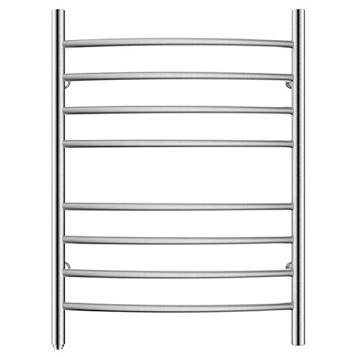 HEATGENE Towel Warmer 8 Bar Plug-in Curved Bath Towel Heater Towel Warmer for Bathroom Plug-in...