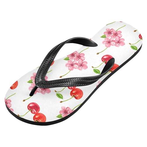 Burbuja Cherry Flower Flip Flops for Women Men, Soft Thong Sandals Rubber Slippers for Pool Beach Essentials2