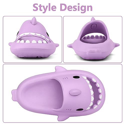 Image of Kids Shark Cloud Slides | Toddler Boys Girls Shower Slippers | Boys Girls Cute Cartoon Fish Flip Flops | Beach Pool Home Sandals | Quick Dry Non-Slip