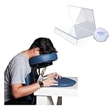 ibodycare 8-Inch 2-Way Face Down Recovery Mirror with Ice Pack – Hands-Free Vitrectomy Mirror for Eye Surgery Recovery, Use with Seated Chairs, Desktop Support Units, or Travel Kits
