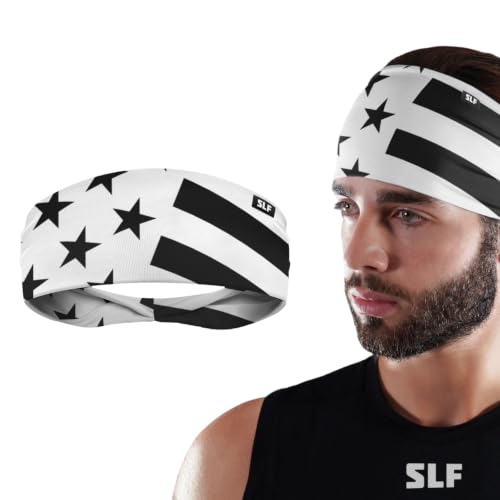 SLEEFS Sweat Bands Headbands Men & Women - Cooling Sports Mens Headband for Running, Football, Basketball, Cycling, Workout - Sweat Moisture Wicking Head Band Stretch Fit, Non-Slip Design - One Size