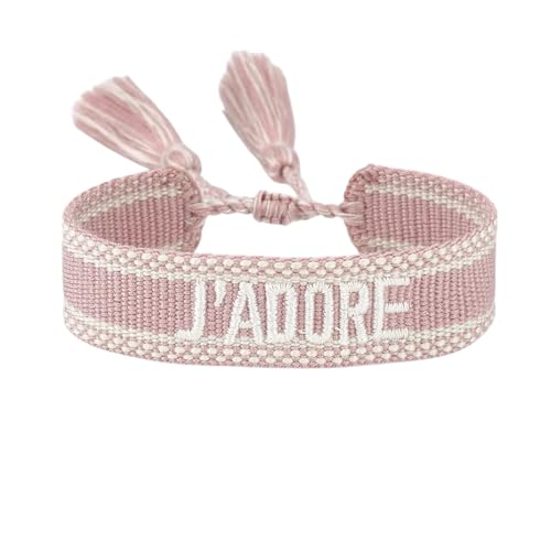 Woven Bracelets With French Words Stackable Jewelry