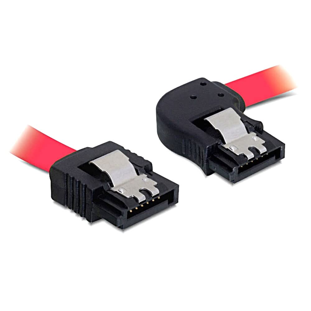 1pcs 30CM Straight to Left Side Angle 6Gb/s SATA3 Serial ATA Data Cable with Latch for PC SATA 3.0 SATAIII 6Gbps Hard Drive Disk/SSD,50cm Right Side Angle