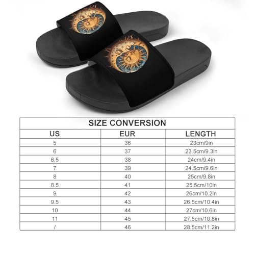 Sun Moon Unisex Shower Shoes House Slippers Non-Slip Indoor Bathroom Shoes for Pool Beach 41 (255mm)2