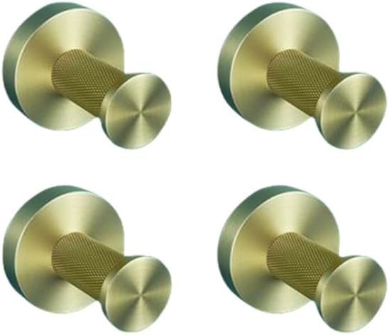 Stainless Steel Brass Knurled Bathrobe Hook Bathroom Accessories Multicolor Wall Hanger Hanger Anti-Rust Towel Hook,1 PCS BG and Brushed