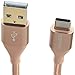 Amazon Basics Nylon 2.0 USB-C to USB-A Fast Charging Cable, 6 Feet, Gold