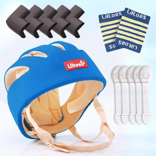 Image of Baby Safety Products Combo|LILTOES Baby Head Protector+Edge Guard+Cabinet Lock+Kneepad for Safety of Kids 6M to 60 M | Baby Safety Helmet with Corner Guard Protection(RoyalBlue+Corner+Cabinet+Kneepad)