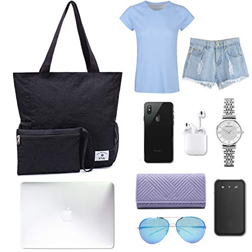 ETidy Large Capacity Foldable Tote Bag With Zipper Water-resistant SandproofWomen Beach Bag Handbag GymBag Travel ShoppingBag2