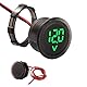 VooGenzek DC 5-100V DC Digital Voltmeter Wasserdicht, 2 Drähte Spannungsmesser 3-Digit LED Anzeige, mit Anti Konnection Schutz, für Autos Fahrzeuge Motorräder Boote, Grün