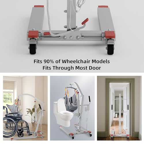 Electric Patient Lift w/High Strength Sling 400lbs Capacity Transfer Lift for Full/Partial Paralysis Patients 8000N Powerful Motor Electric Lift for Home & Hospital