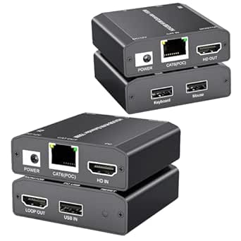 HDMI KVM Extender Over IP Netwerk, 4K 60Hz, Zon