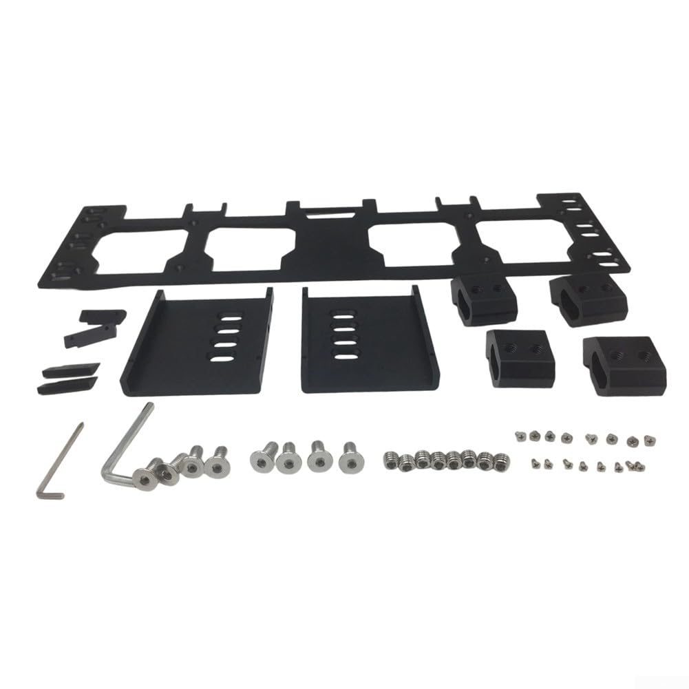 Placa de montaje frontal para cajas de herramientas, adaptador de riel de accesorios de acero resistente para una configuración segura del soporte de herramientas, color plateado (negro)