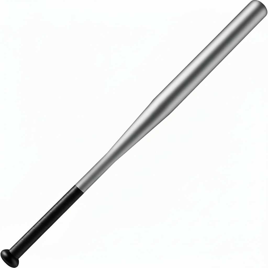 Batte de Baseball en Acier 81 cm Renforcée Super Résistant Poids 1,1 kg Noir ou Couleur Argent avec Grip