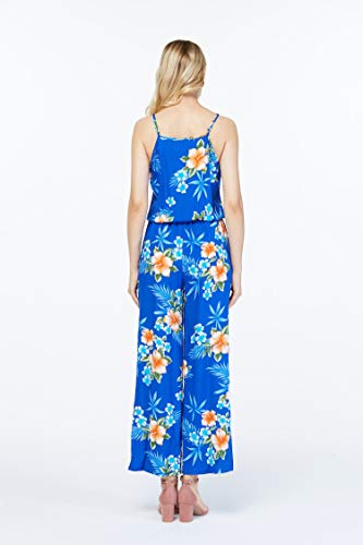 Image of Matchable Family Hawaiian Luau Men Women Girl Boy Clothes in Hibiscus Blue