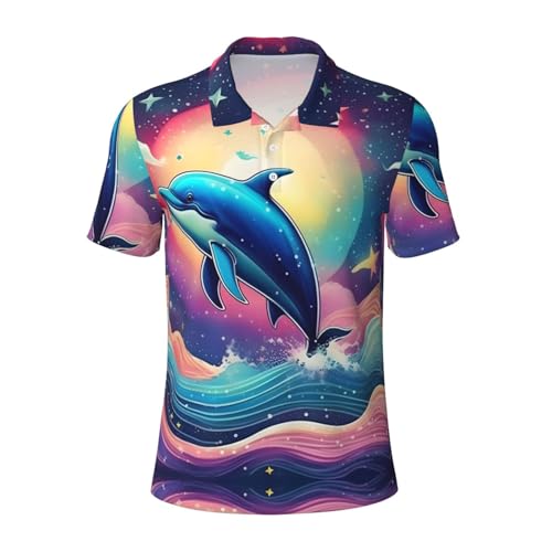 Polo imprimé océan à manches courtes fluide et coloré