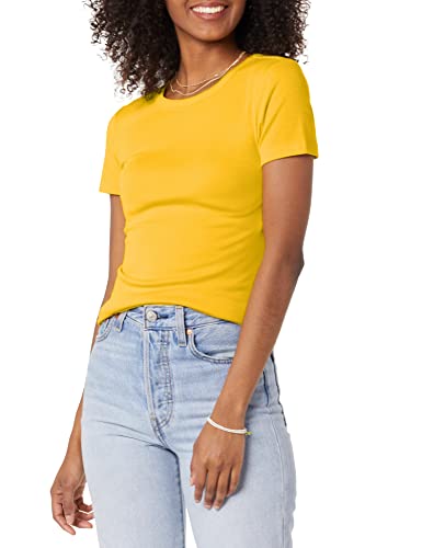 Image of Amazon Essentials Women's Slim-Fit Short-Sleeve Crewneck T-Shirt, Pack of 2