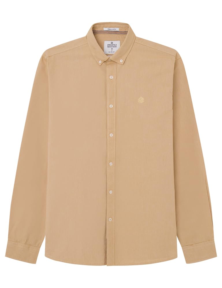 Springfield Camiseta De Algodón Para Hombre, Beige, M