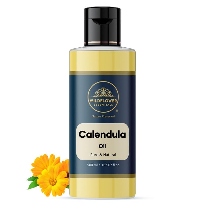 Image of Calendula Oil for Face Skin Hair & Body Hydration Pure & Natural (500ml)