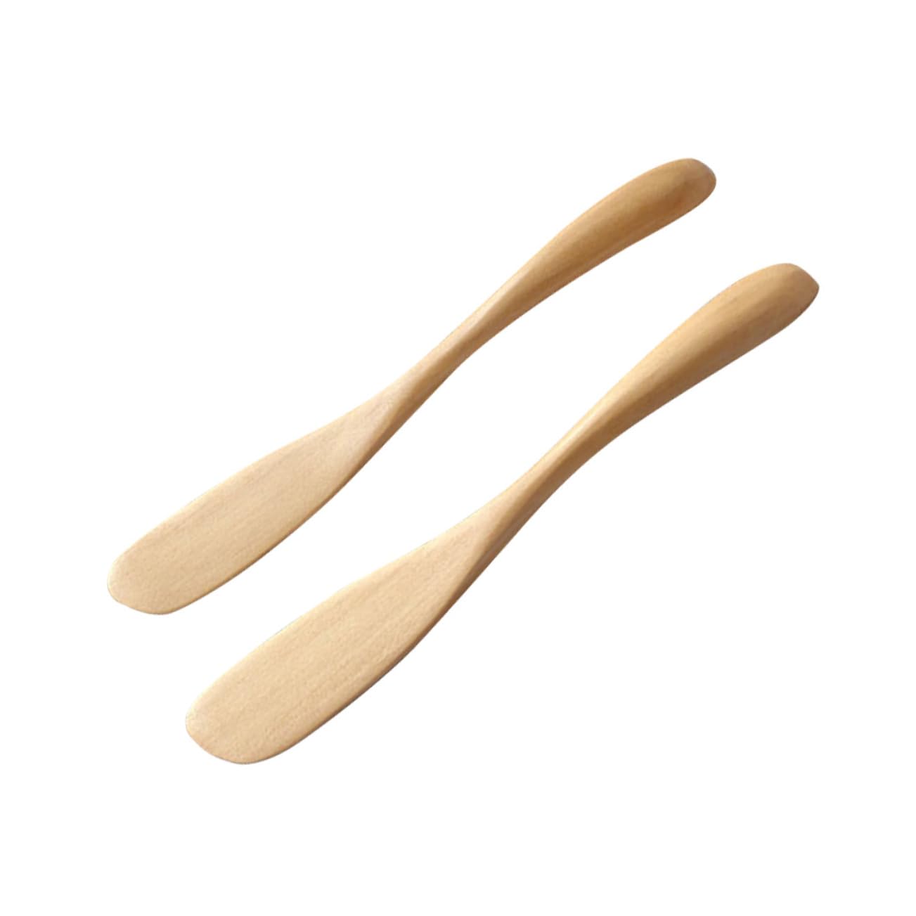 2 Cuchillos de Mantequilla de Madera para Esparcir Crema y Queso, Herramientas de Cocina para Decoración de Tartas en Catering y Tiendas de Alimentos