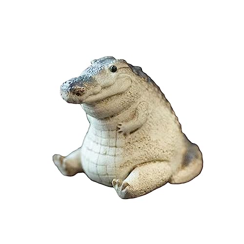 Figurine crocodile miniature bibliothèque : objet déco reptile pour étagère