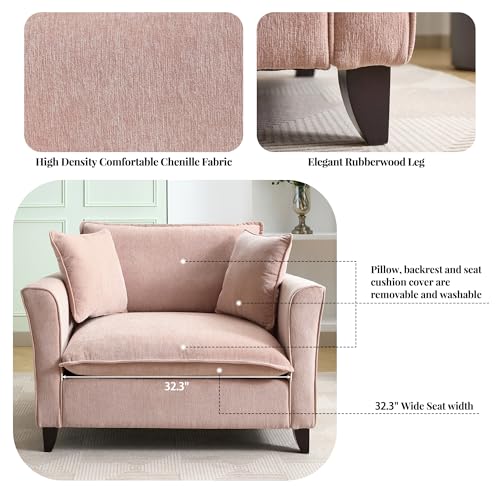 Sillón estándar chenille rosa cómodo miniatura 4