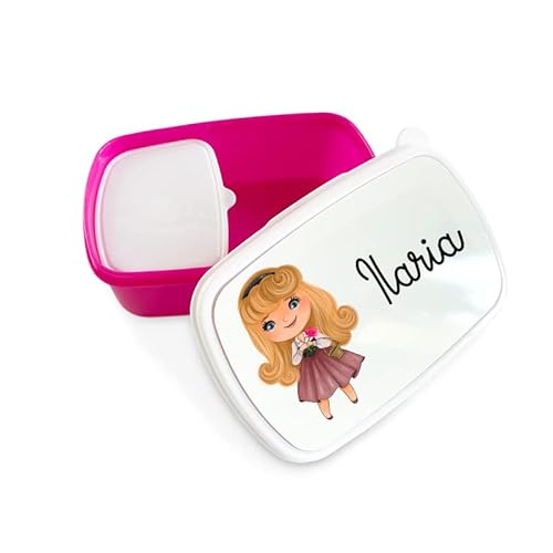 Porta pranzo porta merenda lunch box personalizzato con nome per scuola e asilo Principesse delle fiabe biancaneve cenerentola rapunzel sirenetta alice aurora