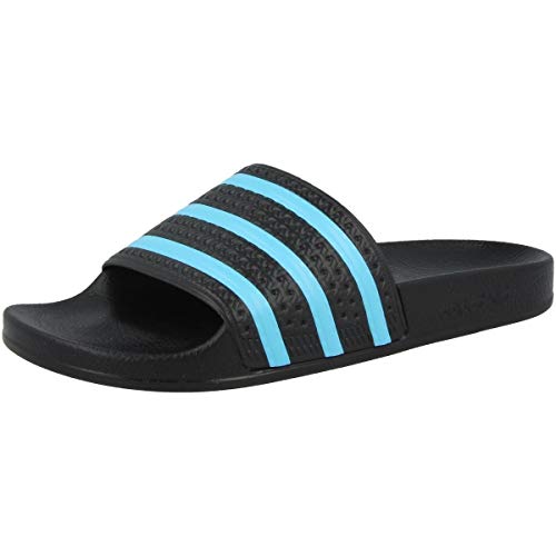 Image of adidas Men's Adilette Gymnastics Shoe, Core Black /Blue Glow /Core Black, 14 UK