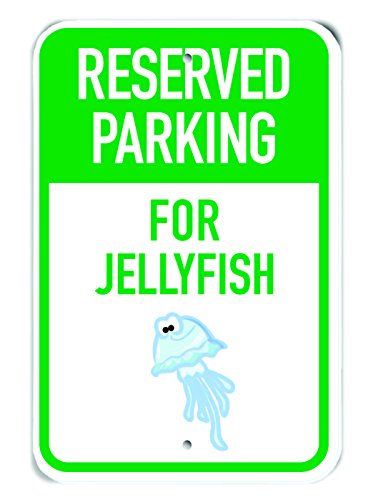 Panneau aluminium Reserved Parking méduse dessin animé déco