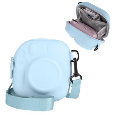 HIYQIN Funda Duro para Cámara Compatible con Cámara Instantánea Fujifilm Instax Mini 12/11/9/8/90/99/40, para Instax Mini Bolsa de Transporte con Correa para el Hombro - Azul | Ya disponible en tu tienda friki favorita! En mundofriki.es!