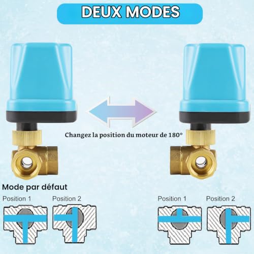 SWAWIS Vanne Motorisée 3 Voies DN20 3/4 Pouces AC 230V Laiton Motorisee – vue 8