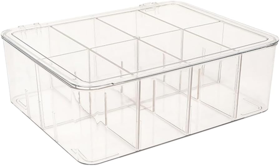 Clear Acrylic Teas and Coffee Bag Holder Candy Storage Container with Dividers for Household Organization Kitchen Tool