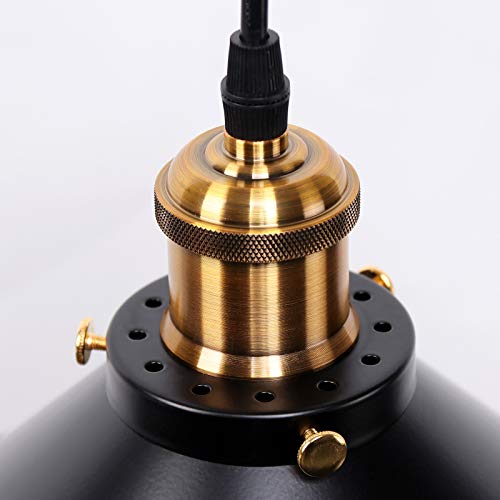 Newrays Lot de 2 luminaires suspendus industriels rétro en fer noir, cuisine, bar, balcon - Image 5