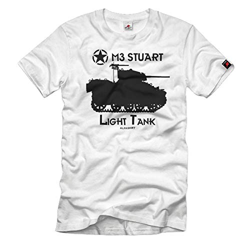 Camiseta M3 Stuart Tank blanca para lucir en ferias de coleccionismo y eventos de recreación