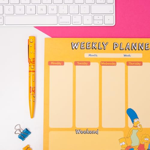 Grupo Erik Wochenplaner Block A4 Kalender Planer Die Simpsons Tischkalender Block - Kalender Planer - Tischplaner A4 Tischkalender ohne Datum - Schreibtischunterlage Papier