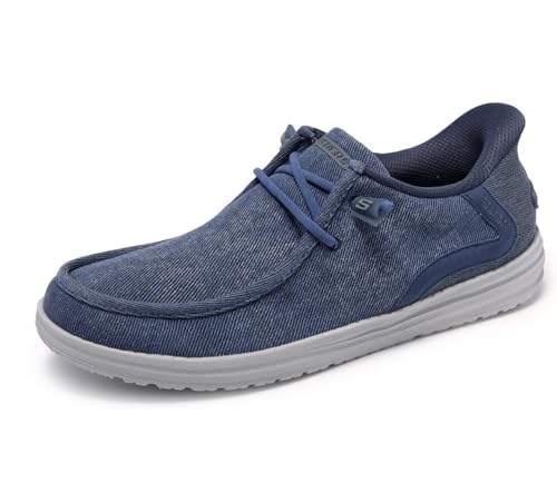 Skechers Hombre Melson Coronado Slip-In ENTRENADOR, Denim Canvas, 42 EU