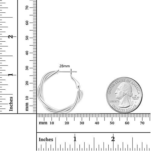 Hoop Earrings for Women, 14K Gold Sterling Silver Chunky Twisted Hoops Earring Hypoallergenic Ear Jewelry2