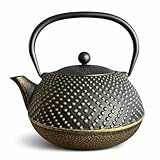 Théière en Fonte Induction 0,9L – Garde la Chaleur 2x Plus Longtemps – Infuseur Inox – Intérieur Émaillé Anti Rouille – Idéale Thé en Vrac (2–4 Tasses)