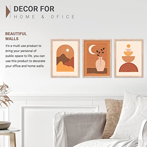 Image of kotart Modern Wall Art - Boho Framed Painting for Living Room, Bedroom - Big Size Set of 3 (Art 4, 10x13 inch)