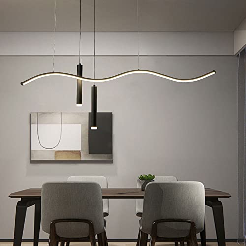 Luminaire suspendu LED design nordique en vague pour table à manger contemporaine