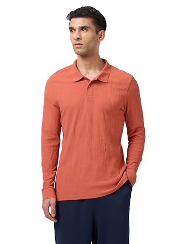 Image of TECHNOSPORT Men's Slim Fit Textured Active Out Full Sleeve T-Shirt for Gym, Sports & Regular Use