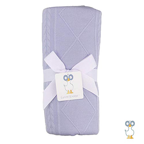 Image of GooseWaddle Luxury Knit Baby Blanket (30 inchx40 inch), Premium Comfort from Ultra Soft Fabric That Get Softer with Use, Perfect for Any Infant Nursery, Boy or Girl, Machine Washable (Lavender)