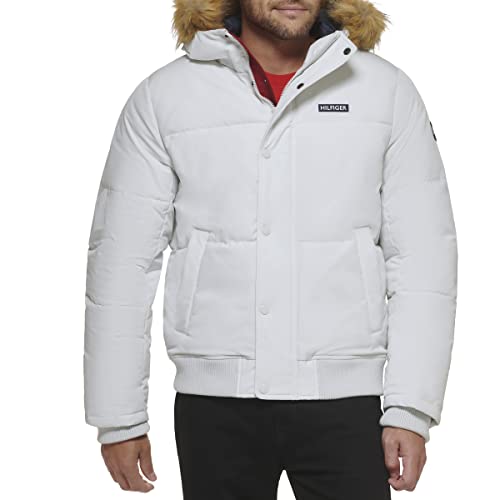Image of Tommy Hilfiger Men's Arctic Cloth Quilted Snorkel Bomber Jacket (Standard and Big & Tall)