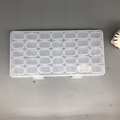 Image of GSHLLO 35 Grids Clear Plastic Bead Storage Boxes Diamond Painting Drill Containers Embroidery Bead Storage Case Stackable Jewelry Tackle Box Organizer