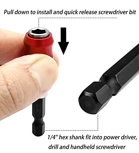 Saipe 3Pcs 1/4 Inch Hex Shank Magnetic Screwdriver Bits Holder Quick Release Drill Bit Extension Bar Chuck Adapter Quick Change Socket Screw Driver Drill Bit For Hand-Held Drivers Or Power Drill thumb #3