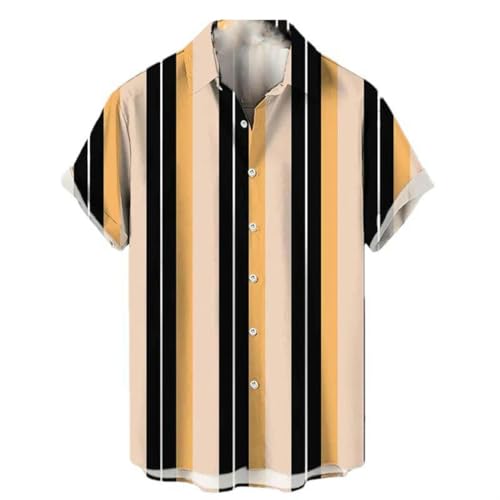 Chemise hawaïenne homme rayée à manches courtes et col revers