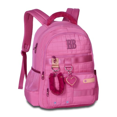 Mochila Costas Escolar Feminina Rebecca Bonbon Detalhes Pelúcia (Rosa)