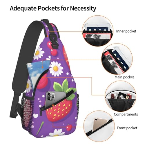 Morrales Sling con Estampado de Fresas para Hombre y Mujer miniatura 4